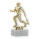 Trophy plastic figure baseball player gold on white marble base 15,7cm
