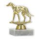 Pokal Kunststofffigur Windhund gold auf weißem Marmorsockel 10,6cm