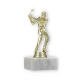 Pokal Kunststofffigur Golf Herren gold auf weißem Marmorsockel 17,0cm