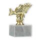 Trophy plastic figure perch gold on white marble base 12,0cm
