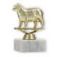 Pokal Kunststofffigur Schaf gold auf weißem Marmorsockel 11,8cm