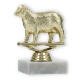 Pokal Kunststofffigur Schaf gold auf weißem Marmorsockel 10,8cm