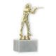 Trophy plastic figure rifleman gold on white marble base 16,4cm