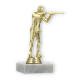 Trophy plastic figure rifleman gold on white marble base 14,3cm