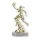 Pokal Kunststofffigur Basketballspielerin gold auf weißem Marmorsockel 16,5cm