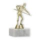 Trophy plastic figure billiard player gold on white marble base 13,0cm