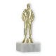 Trophy plastic figure Judo men gold on white marble base 16,0cm