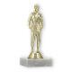Pokal Kunststofffigur Judo Damen gold auf weißem Marmorsockel 15,2cm
