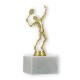 Pokal Kunststofffigur Tennisspieler gold auf weißem Marmorsockel 14,9cm