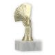 Trofeo figura de plástico Puente de oro sobre base de mármol blanco 14,2cm