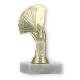 Trofeo figura de plástico Puente de oro sobre base de mármol blanco 13,2cm