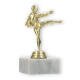 Pokal Kunststofffigur Karate Herren gold auf weißem Marmorsockel 13,4cm