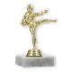 Pokal Kunststofffigur Karate Herren gold auf weißem Marmorsockel 12,4cm