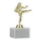 Pokal Kunststofffigur Karate Damen gold auf weißem Marmorsockel 14,4cm