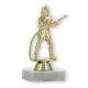 Trophy plastic figure fireman gold on white marble base 13,9cm