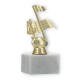 Trophy plastic figure note gold on white marble base 14,3cm