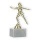 Pokal Kunststofffigur Eiskunstläuferin gold auf weißem Marmorsockel 16,5cm
