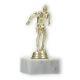 Pokal Kunststofffigur Schwimmer gold auf weißem Marmorsockel 13,6cm