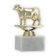 Pokal Kunststofffigur Kuh gold auf weißem Marmorsockel 12,4cm