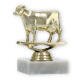 Pokal Kunststofffigur Kuh gold auf weißem Marmorsockel 10,4cm