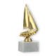 Trophy plastic figure sailboat gold on white marble base 19,0cm