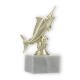 Pokal Kunststofffigur Marlin gold auf weißem Marmorsockel 15,1cm