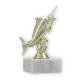 Trophy plastic figure marlin gold on white marble base 14,1cm
