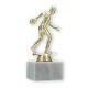 Pokal Kunststofffigur Bowlingspieler gold auf weißem Marmorsockel 16,0cm