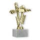 Pokal Kunststofffigur Go-Kartfahrer gold auf weißem Marmorsockel 17,8cm