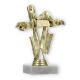 Pokal Kunststofffigur Go-Kartfahrer gold auf weißem Marmorsockel 16,8cm