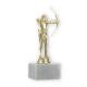 Trophy plastic figure archer gold on white marble base 18,3cm