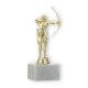 Trophy plastic figure archer gold on white marble base 18,5cm