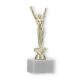 Trofeo figura de plástico Gimnasia hombres oro sobre base de mármol blanco 20,0cm