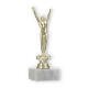 Trofeo figura de plástico Gimnasia hombres oro sobre base de mármol blanco 19,0cm