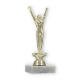 Trofeo figura de plástico Gimnasia hombres oro sobre base de mármol blanco 18,0cm