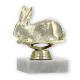 Pokal Kunststofffigur Hase gold auf weißem Marmorsockel 10,2cm