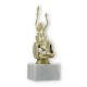 Trophy plastic figure wheelchair driver gold on white marble base 18,3cm