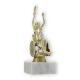 Trophy plastic figure wheelchair driver gold on white marble base 17,3cm