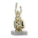 Trophy plastic figure wheelchair driver gold on white marble base 16,3cm