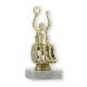 Pokal Kunststofffigur Rollstuhlfahrer gold auf weißem Marmorsockel 15,3cm