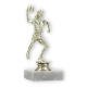 Pokal Kunststofffigur Handballspielerin gold auf weißem Marmorsockel 15,1cm