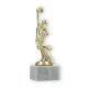 Pokal Kunststofffigur Cheerleader gold auf weißem Marmorsockel 20,5cm