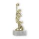 Trophy plastic figure cheerleader gold on white marble base 19,5cm
