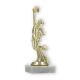Trophy plastic figure cheerleader gold on white marble base 18,5cm
