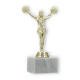 Pokal Kunststofffigur Cheerleader Tanz gold auf weißem Marmorsockel 17,3cm