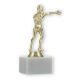 Pokal Kunststofffigur Boxer gold auf weißem Marmorsockel 16,3cm