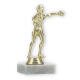 Pokal Kunststofffigur Boxer gold auf weißem Marmorsockel 14,3cm
