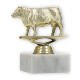 Pokal Kunststofffigur Hereford Kuh gold auf weißem Marmorsockel 10,7cm