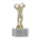 Trophy plastic figure bodybuilder gold on white marble base 16,9cm