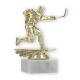 Trophy plastic figure ice hockey men gold on white marble base 14,8cm